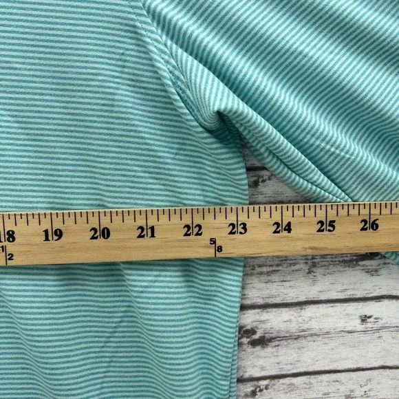 Southern Tide 1/4 Zip Men XL Mint Green Striped Performance Pullover Lightweight - Picture 8 of 11